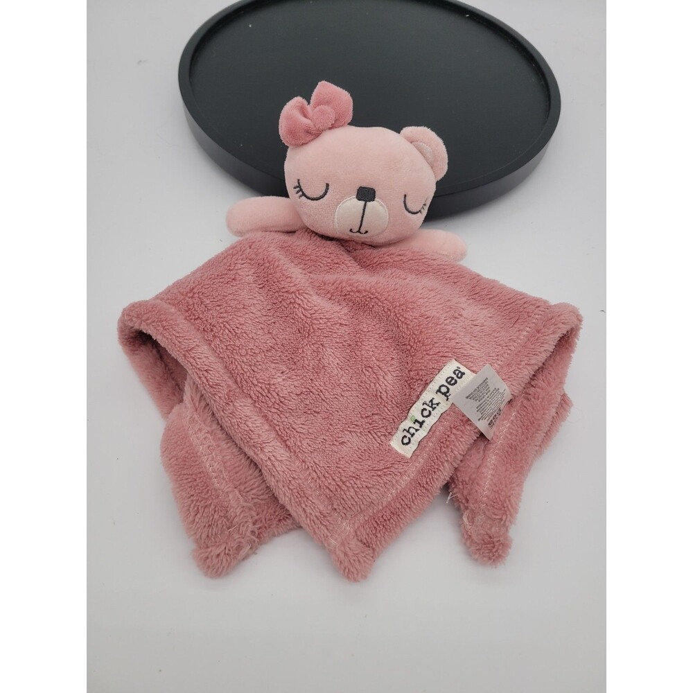 Chick Pea Lovey Bear Pink  Dusty Rose Baby Security Blanket Soft Fleece chickpea